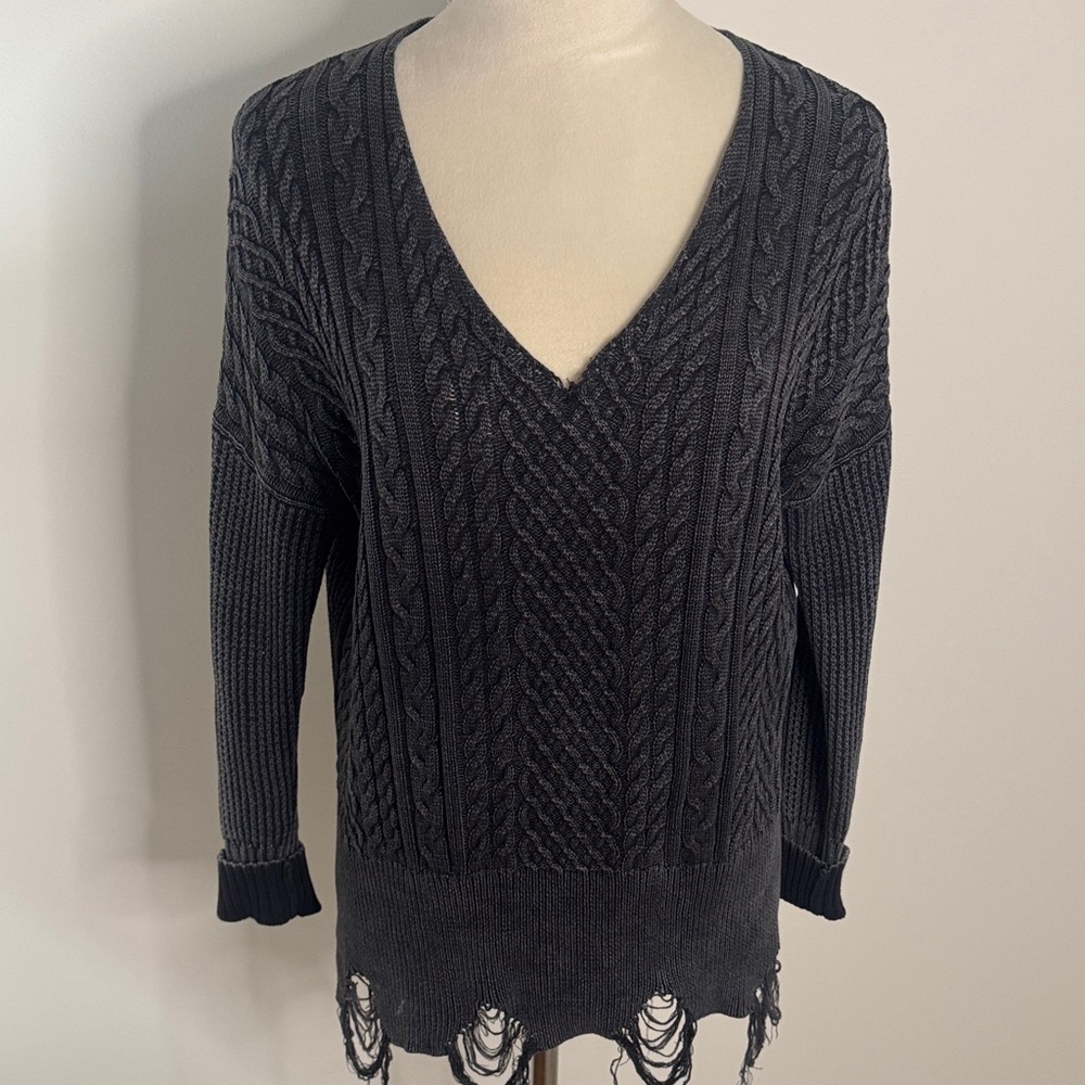 ODDY Dark Gray V-Neck Sweater